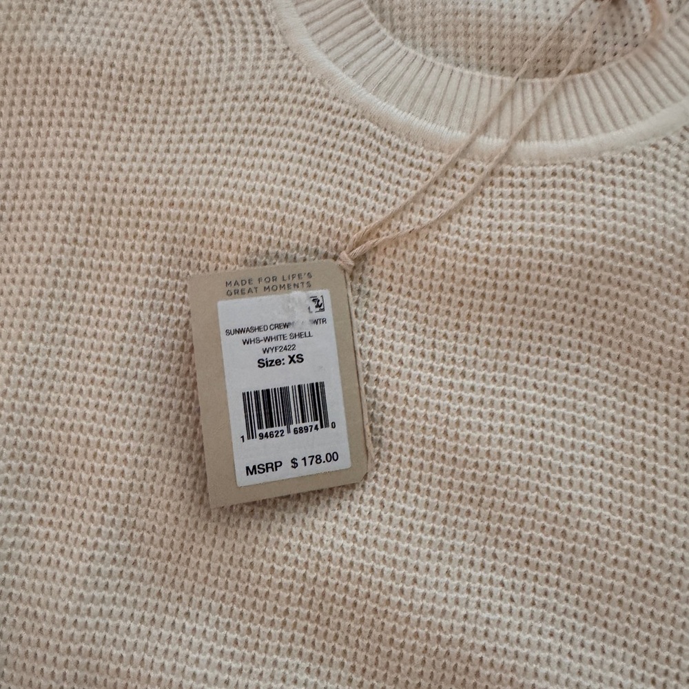 Sunwashed Crew Neck Sweater - Cream